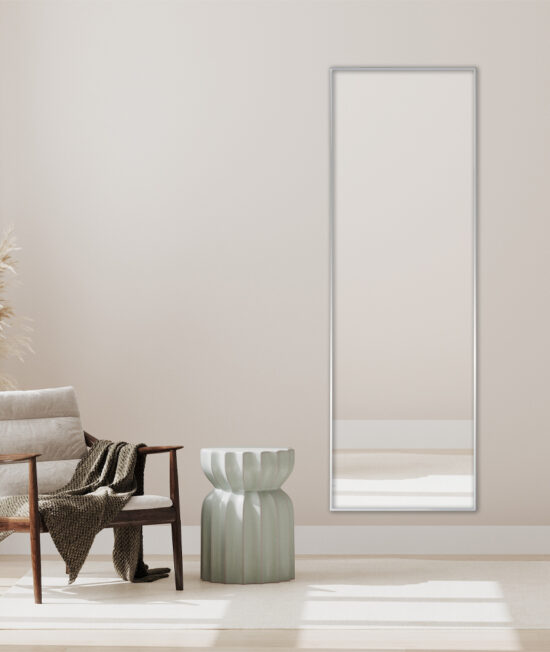 rectangular floor mirror silver