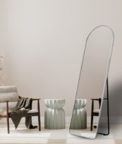 arched floor mirror silver