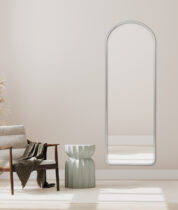 arched floor mirror silver a